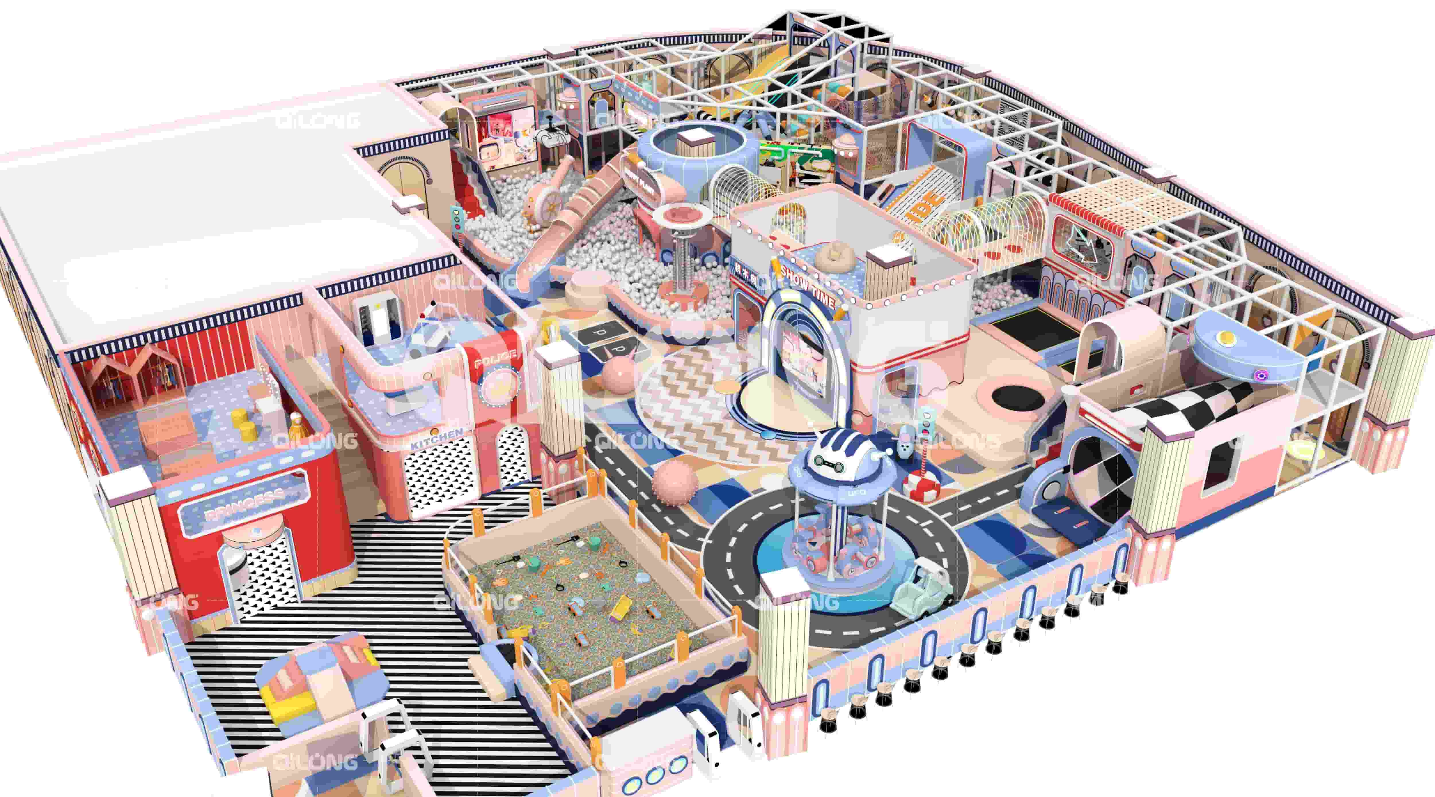 Qilong Amusement ** Xiangyang 600㎡ Children's Indoor Playground Project